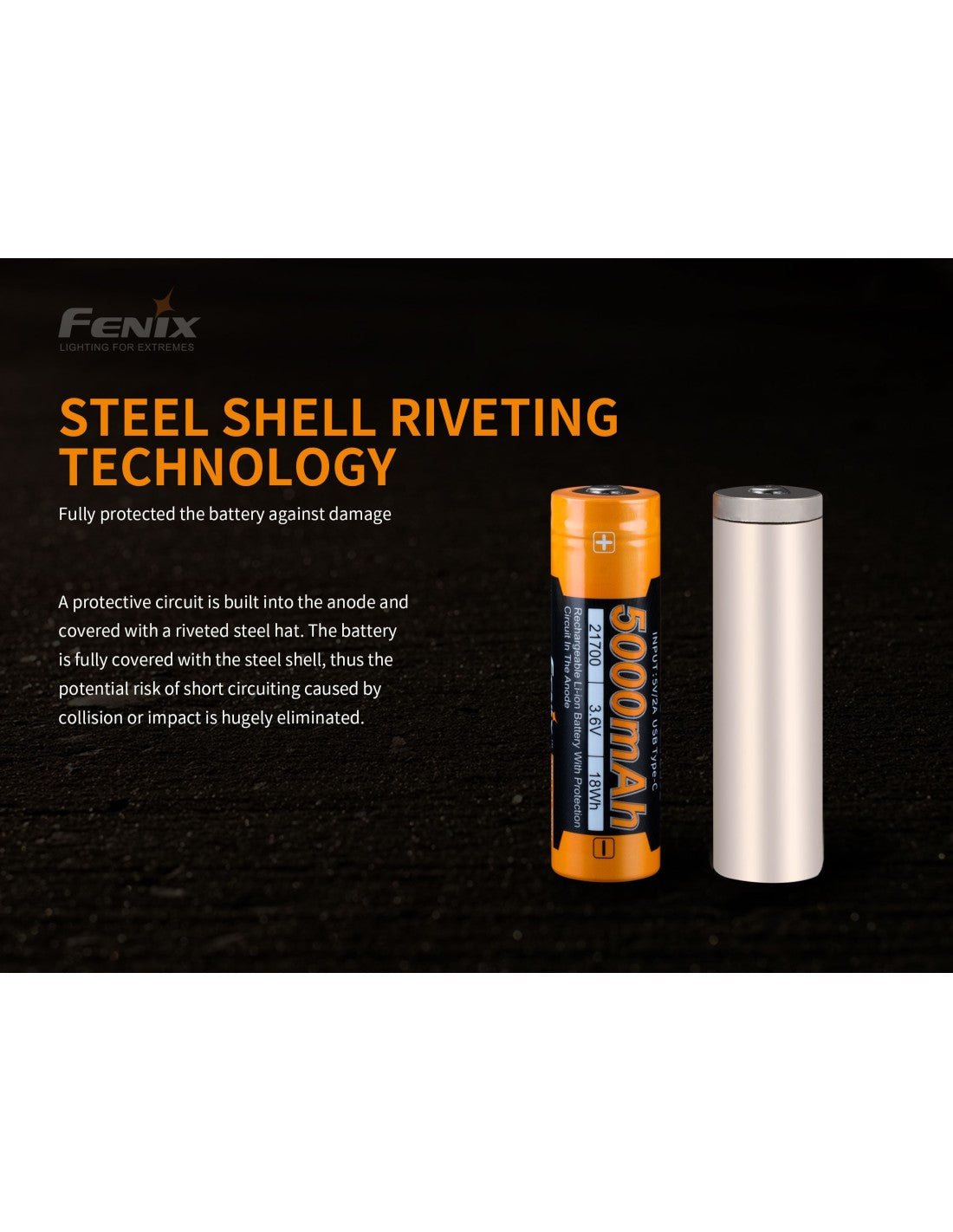 Batería Fenix ARB-L21 de 5000U mAh 21700