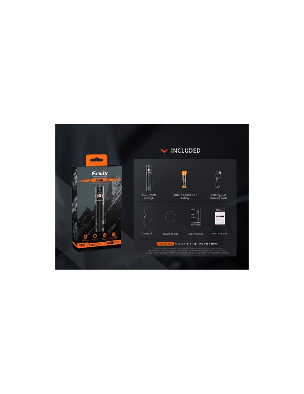 Linterna Fenix E-35R Recargable