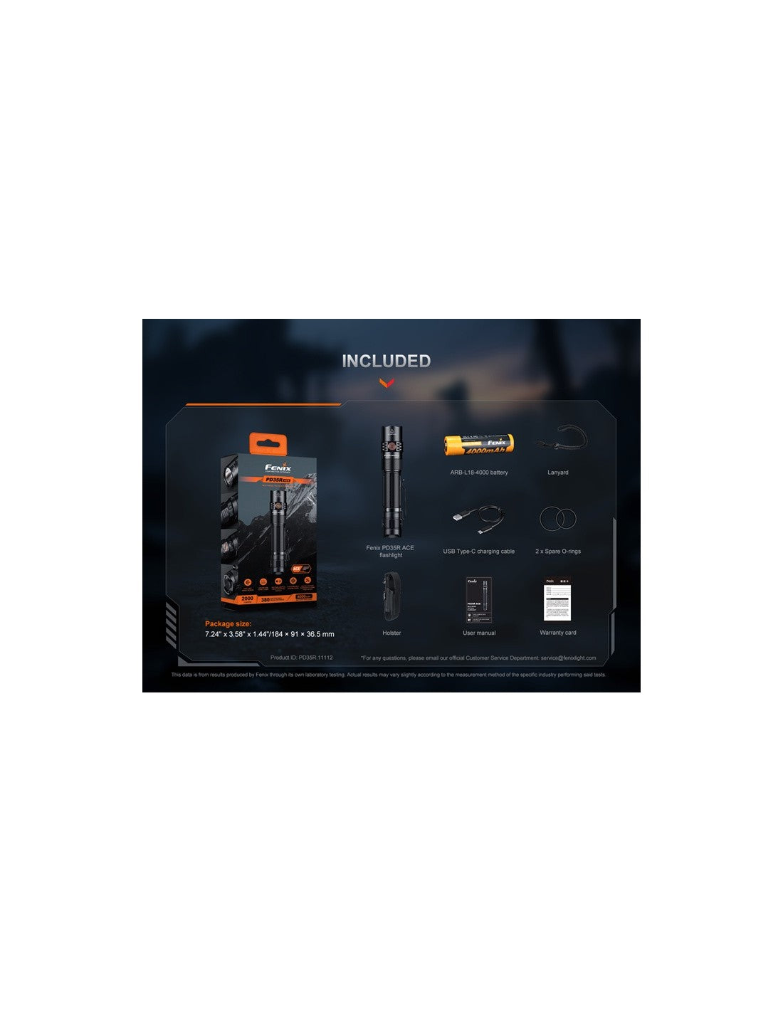 Linterna Fenix PD-35R ACE de 2000 Lúmenes
