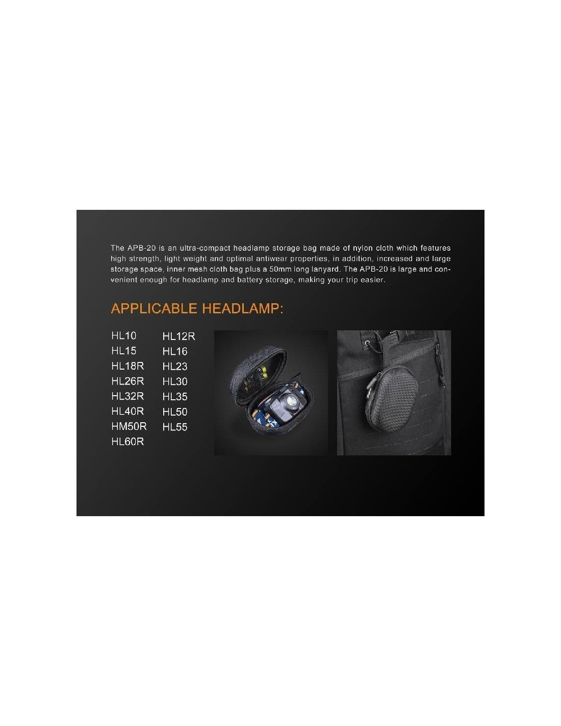 Fénix APB-20 – Bolso para linternas frontales