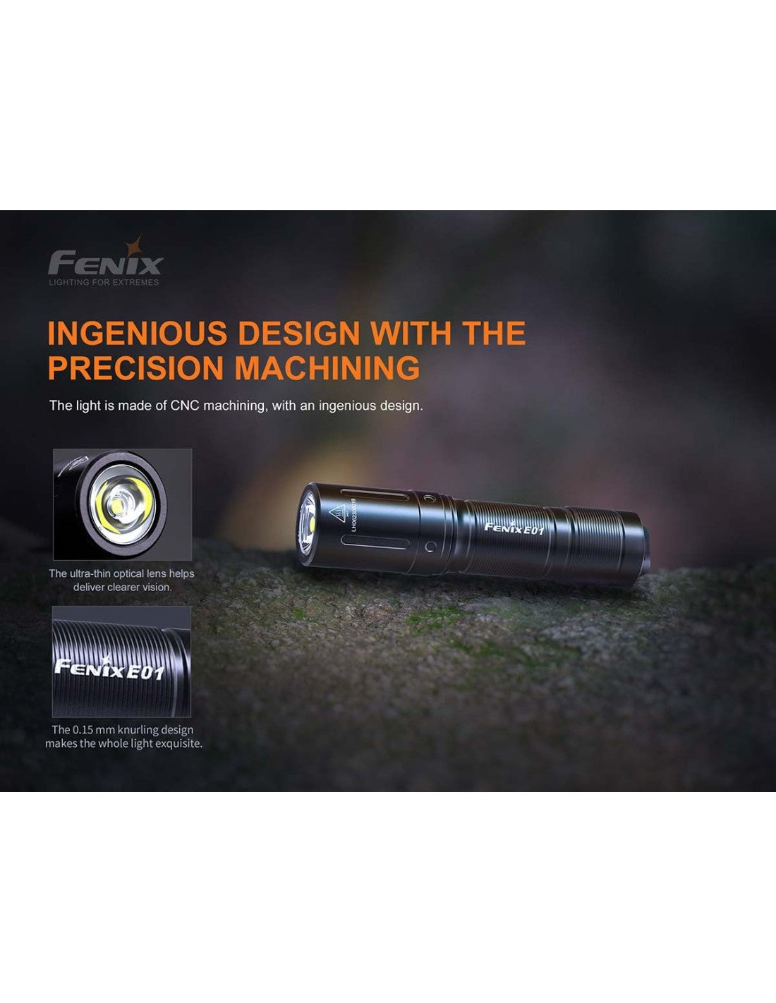 Linterna Fenix E-01 V2.0 de 100 Lúmenes