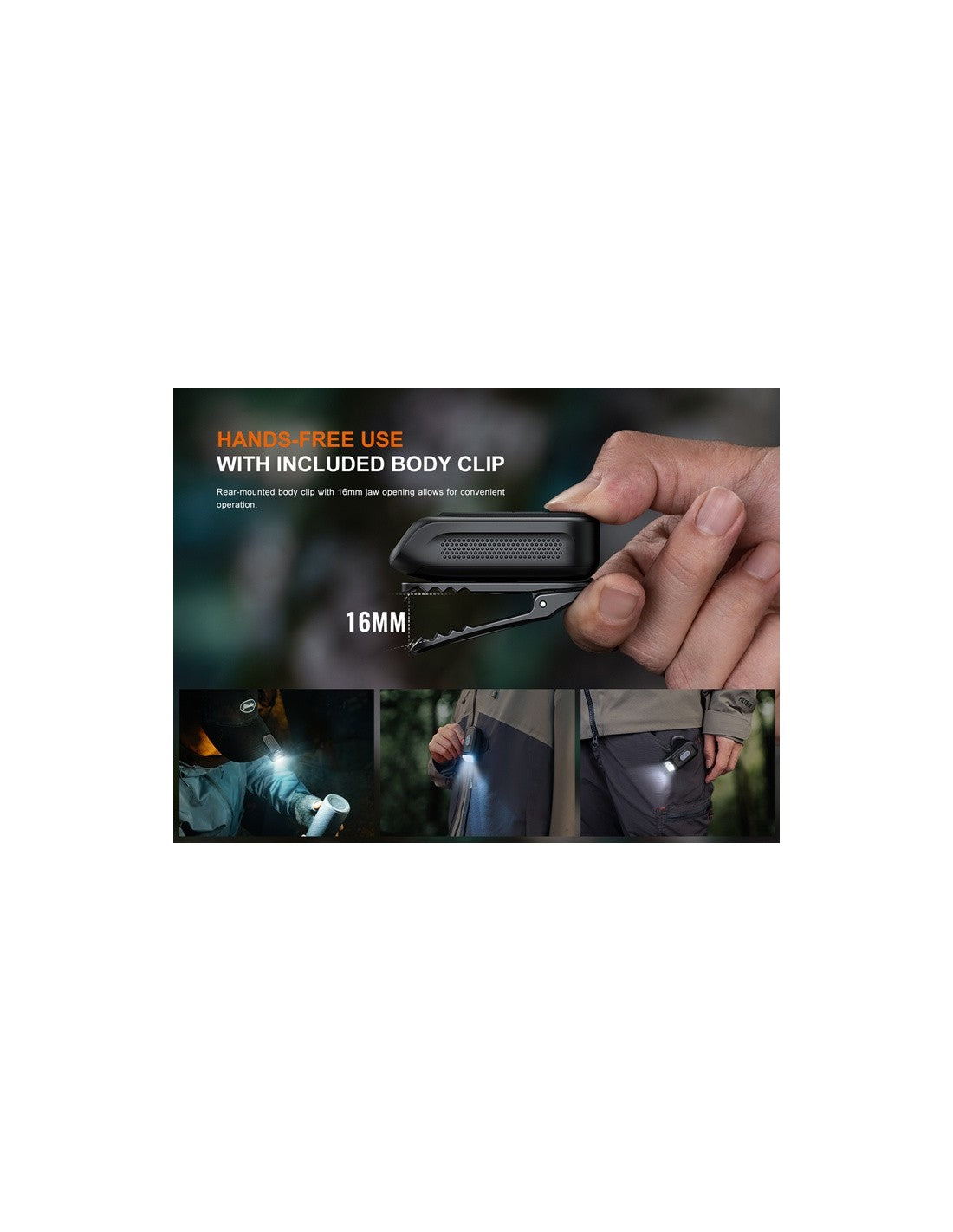 Linterna E-04R CLIP NEGRA