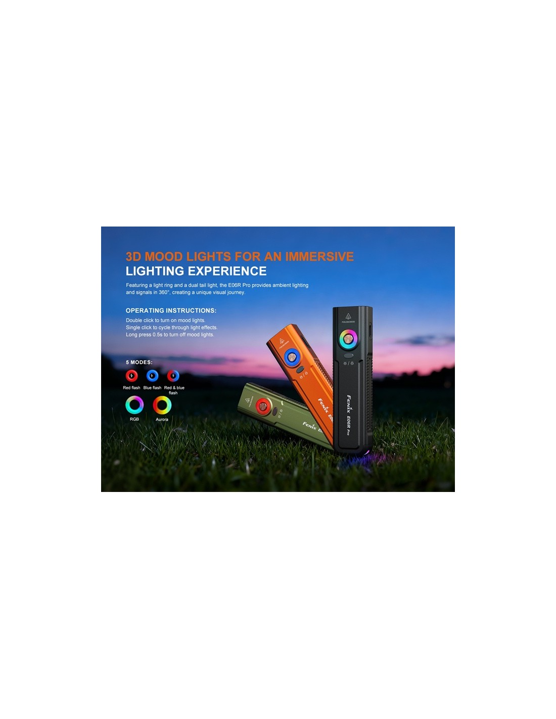 Linterna E-06R PRO RG NEGRA